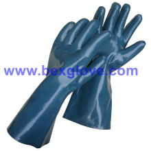 Cotton Interlock Liner, Nitrile Coating, Fully, 35cm Length Work Glove